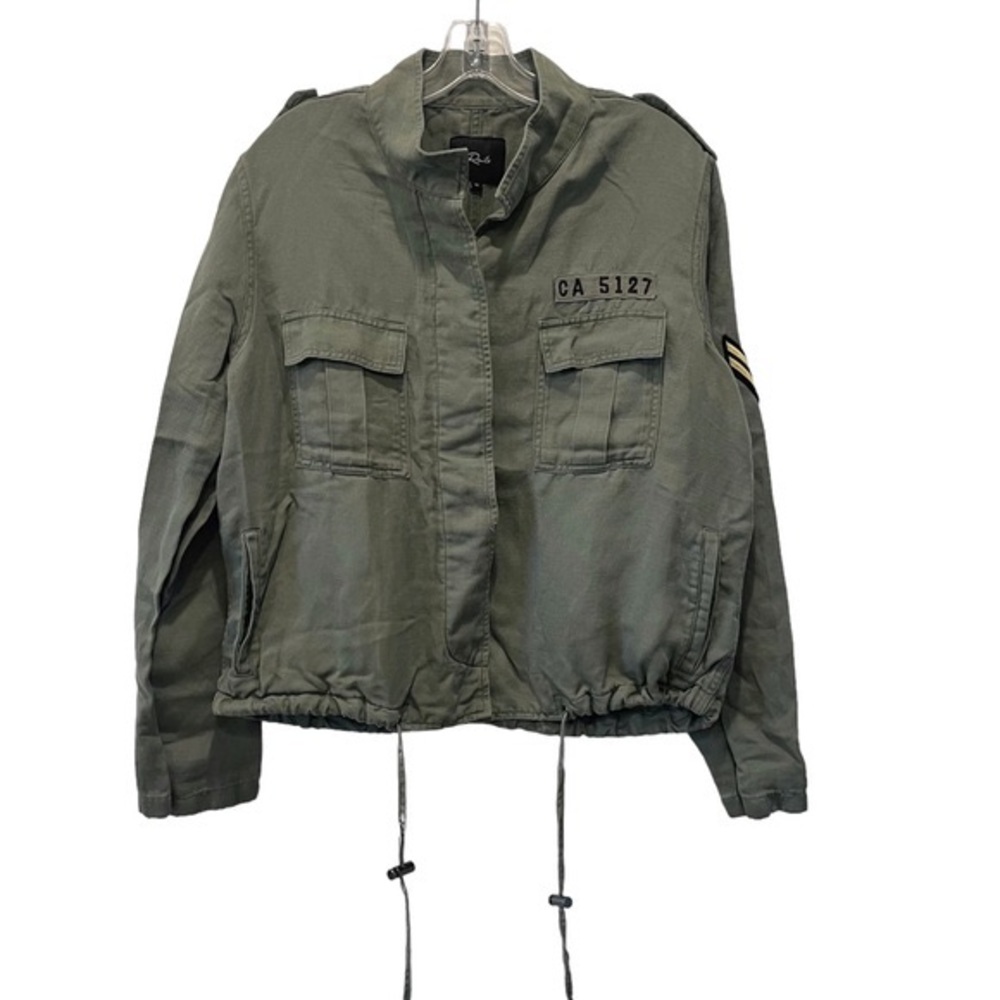 Rails Womens Sage Green Rowan Linen Blend Utility Jacket Full Zip - Picture 3 of 8